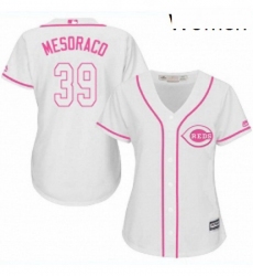 Womens Majestic Cincinnati Reds 39 Devin Mesoraco Replica White Fashion Cool Base MLB Jersey