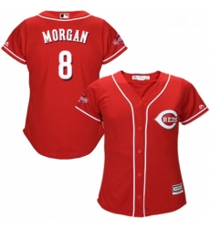 Womens Majestic Cincinnati Reds 8 Joe Morgan Authentic Red Alternate Cool Base MLB Jersey