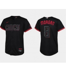 Youth Cincinnati Reds 8 Joe Morgan Black 2023 City Connect Stitched Baseball Jersey