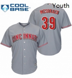 Youth Majestic Cincinnati Reds 39 Devin Mesoraco Authentic Grey Road Cool Base MLB Jersey