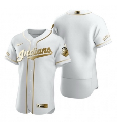 Cleveland Indians Blank White Nike Mens Authentic Golden Edition MLB Jersey