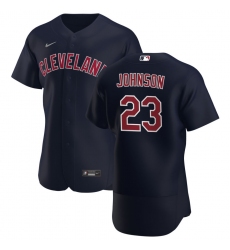 Men Cleveland Indians 23 Daniel Johnson Men Nike Navy Alternate 2020 Flex Base Player MLB Jersey