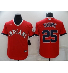 Men Cleveland Indians 25 Jim Thome Red Stitched Baseball Jersey