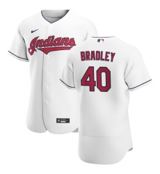 Men Cleveland Indians 40 Bobby Bradley Men Nike White Home 2020 Flex Base Team MLB Jersey