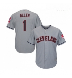 Mens Cleveland Indians 1 Greg Allen Replica Grey Road Cool Base Baseball Jersey 