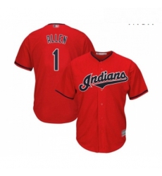 Mens Cleveland Indians 1 Greg Allen Replica Scarlet Alternate 2 Cool Base Baseball Jersey 