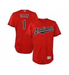 Mens Cleveland Indians 1 Greg Allen Scarlet Alternate Flex Base Authentic Collection Baseball Jersey