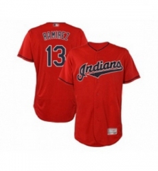 Mens Cleveland Indians 13 Hanley Ramirez Scarlet Alternate Flex Base Authentic Collection Baseball Jersey