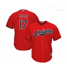 Mens Cleveland Indians 17 Brad Miller Replica Scarlet Alternate 2 Cool Base Baseball Jersey 