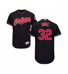Mens Cleveland Indians 32 Zach Duke Navy Blue Alternate Flex Base Authentic Collection Baseball Jersey