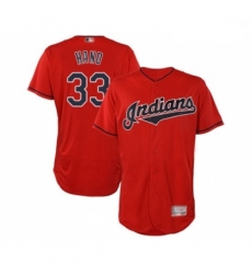 Mens Cleveland Indians 33 Brad Hand Scarlet Alternate Flex Base Authentic Collection Baseball Jersey