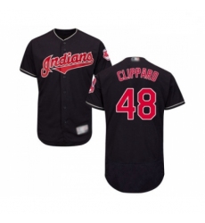 Mens Cleveland Indians 48 Tyler Clippard Navy Blue Alternate Flex Base Authentic Collection Baseball Jersey
