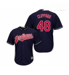 Mens Cleveland Indians 48 Tyler Clippard Replica Navy Blue Alternate 1 Cool Base Baseball Jersey 
