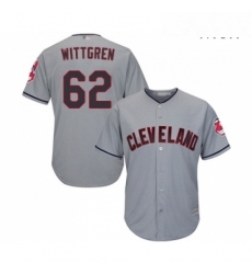 Mens Cleveland Indians 62 Nick Wittgren Replica Grey Road Cool Base Baseball Jersey 