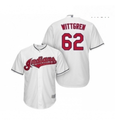 Mens Cleveland Indians 62 Nick Wittgren Replica White Home Cool Base Baseball Jersey 