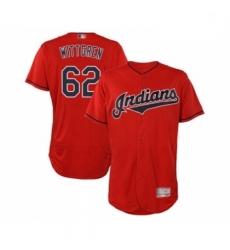 Mens Cleveland Indians 62 Nick Wittgren Scarlet Alternate Flex Base Authentic Collection Baseball Jersey