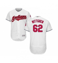 Mens Cleveland Indians 62 Nick Wittgren White Home Flex Base Authentic Collection Baseball Jersey