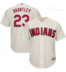 Mens Majestic Cleveland Indians 23 Michael Brantley Replica Cream Alternate 2 Cool Base MLB Jersey