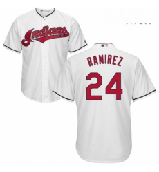 Mens Majestic Cleveland Indians 24 Manny Ramirez Replica White Home Cool Base MLB Jersey