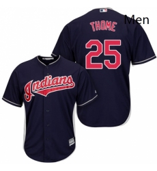 Mens Majestic Cleveland Indians 25 Jim Thome Replica Navy Blue Alternate 1 Cool Base MLB Jersey