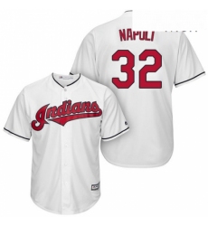 Mens Majestic Cleveland Indians 32 Mike Napoli Replica White Home Cool Base MLB Jersey 