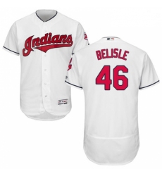 Mens Majestic Cleveland Indians 46 Matt Belisle White Home Flex Base Authentic Collection MLB Jersey