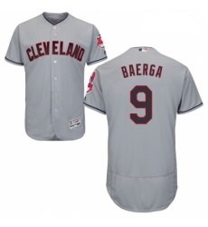 Mens Majestic Cleveland Indians 9 Carlos Baerga Grey Flexbase Authentic Collection MLB Jersey