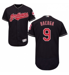 Mens Majestic Cleveland Indians 9 Carlos Baerga Navy Blue Flexbase Authentic Collection MLB Jersey
