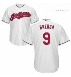 Mens Majestic Cleveland Indians 9 Carlos Baerga Replica White Home Cool Base MLB Jersey 