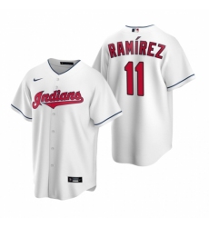 Mens Nike Cleveland Indians 11 Jose Ramirez White Home Stitched Baseball Jerse