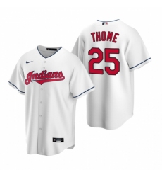 Mens Nike Cleveland Indians 25 Jim Thome White Home Stitched Baseball Jerse