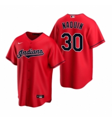 Mens Nike Cleveland Indians 30 Tyler Naquin Red Alternate Stitched Baseball Jerse