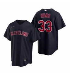 Mens Nike Cleveland Indians 33 Brad Hand Navy Alternate Stitched Baseball Jersey