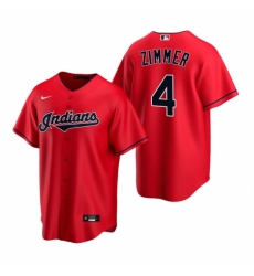 Mens Nike Cleveland Indians 4 Bradley Zimmer Red Alternate Stitched Baseball Jersey