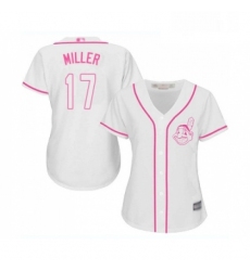 Womens Cleveland Indians 17 Brad Miller Replica White Fashion Cool Base Baseball Jersey 