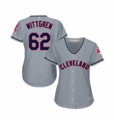 Womens Cleveland Indians 62 Nick Wittgren Replica Grey Road Cool Base Baseball Jersey 