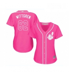 Womens Cleveland Indians 62 Nick Wittgren Replica Pink Fashion Cool Base Baseball Jersey 