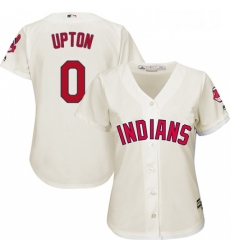 Womens Majestic Cleveland Indians 0 BJ Upton Authentic Cream Alternate 2 Cool Base MLB Jersey 