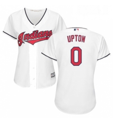 Womens Majestic Cleveland Indians 0 BJ Upton Authentic White Home Cool Base MLB Jersey 