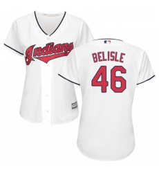 Womens Majestic Cleveland Indians 46 Matt Belisle Authentic White Home Cool Base MLB Jersey 