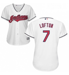 Womens Majestic Cleveland Indians 7 Kenny Lofton Authentic White Home Cool Base MLB Jersey