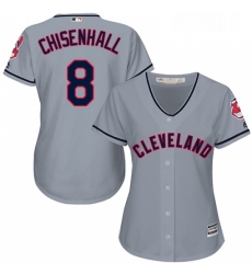 Womens Majestic Cleveland Indians 8 Lonnie Chisenhall Replica Grey Road Cool Base MLB Jersey