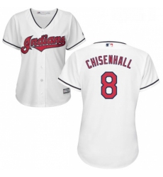 Womens Majestic Cleveland Indians 8 Lonnie Chisenhall Replica White Home Cool Base MLB Jersey