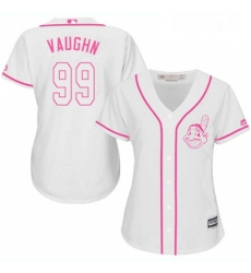 Womens Majestic Cleveland Indians 99 Ricky Vaughn Authentic White Fashion Cool Base MLB Jersey