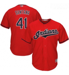 Indians #41 Carlos Santana Red Alternate Stitched Youth Baseball Jersey