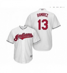 Youth Cleveland Indians 13 Hanley Ramirez Replica White Home Cool Base Baseball Jersey 