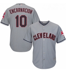 Youth Majestic Cleveland Indians 10 Edwin Encarnacion Authentic Grey Road Cool Base MLB Jersey