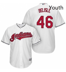 Youth Majestic Cleveland Indians 46 Matt Belisle Replica White Home Cool Base MLB Jersey 