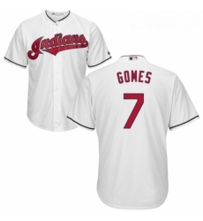 Youth Majestic Cleveland Indians 7 Yan Gomes Replica White Home Cool Base MLB Jersey