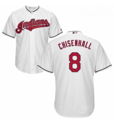 Youth Majestic Cleveland Indians 8 Lonnie Chisenhall Replica White Home Cool Base MLB Jersey